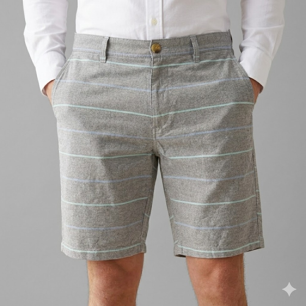 Ezekiel Mens Striped Casual Shorts Flat Front Skate Surf‎ Chino Size 36 Gray